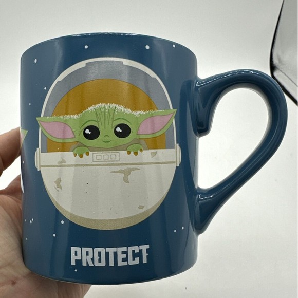 STAR WARS Coffee Mug Cup Baby Yoda Snack Attack Protect 14 Oz - Picture 2 of 11